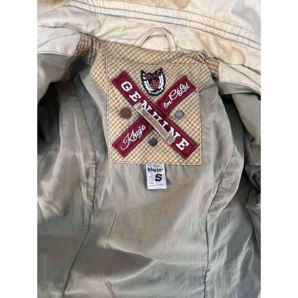 KHUJO womens sz S trench coat khaki beige‎ - Picture 10 of 10